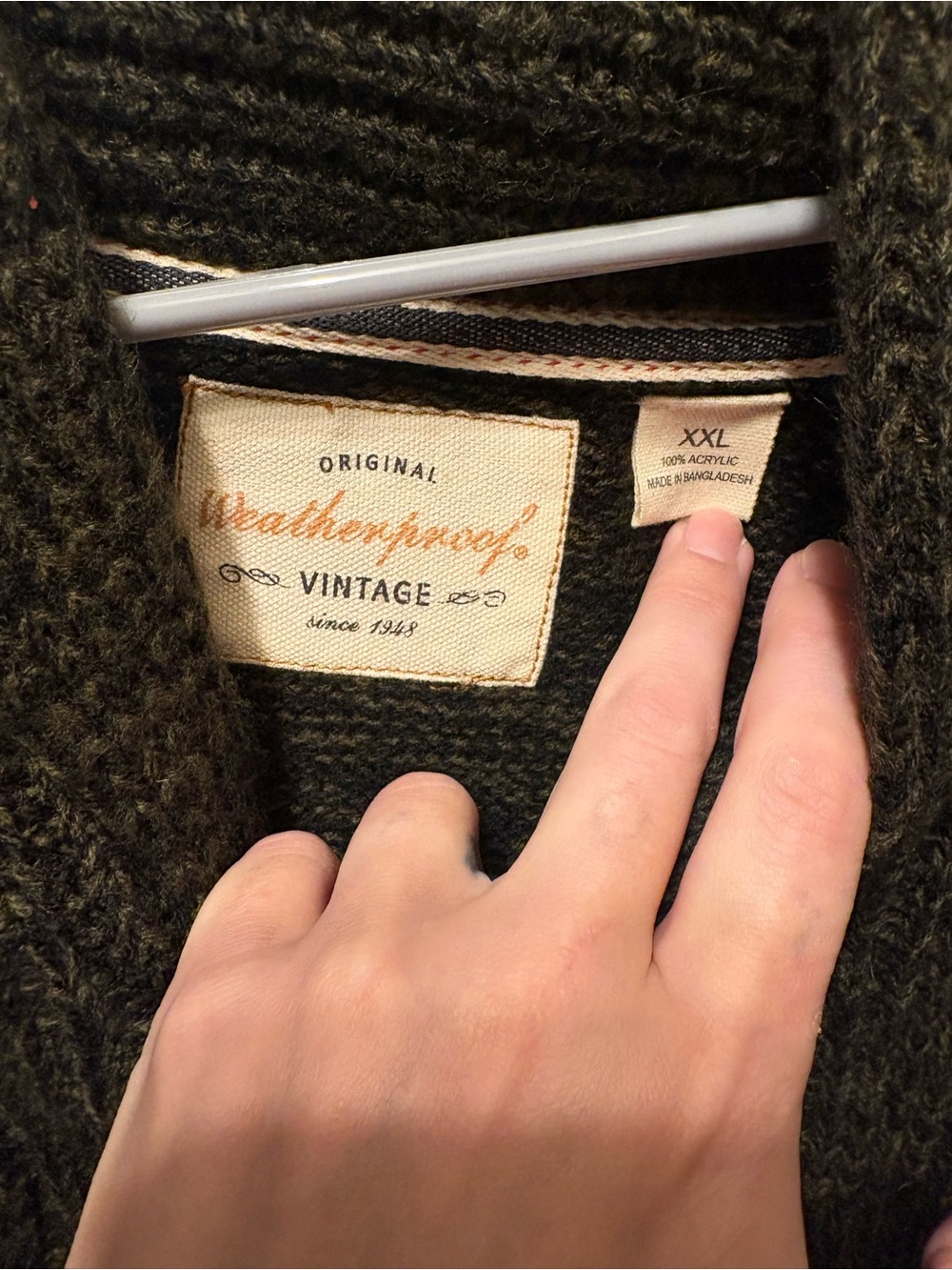 Weatherproof Men's XXL Dark Green Knit Sweater